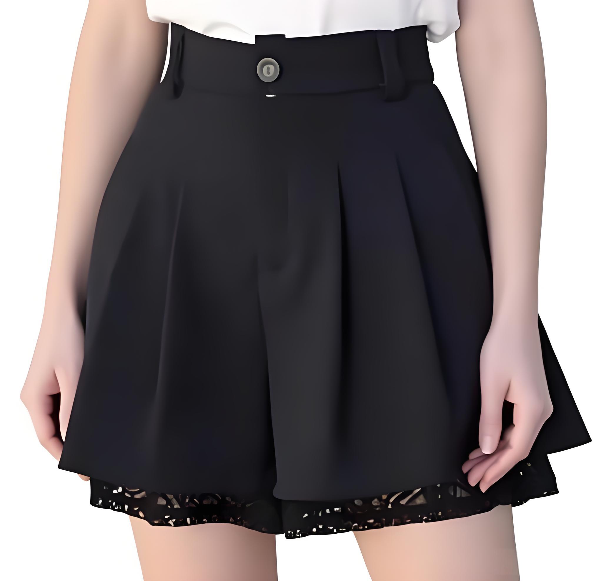 Women Formal Wear With Skirt - Women High Waist Tailored Trousers Culottes