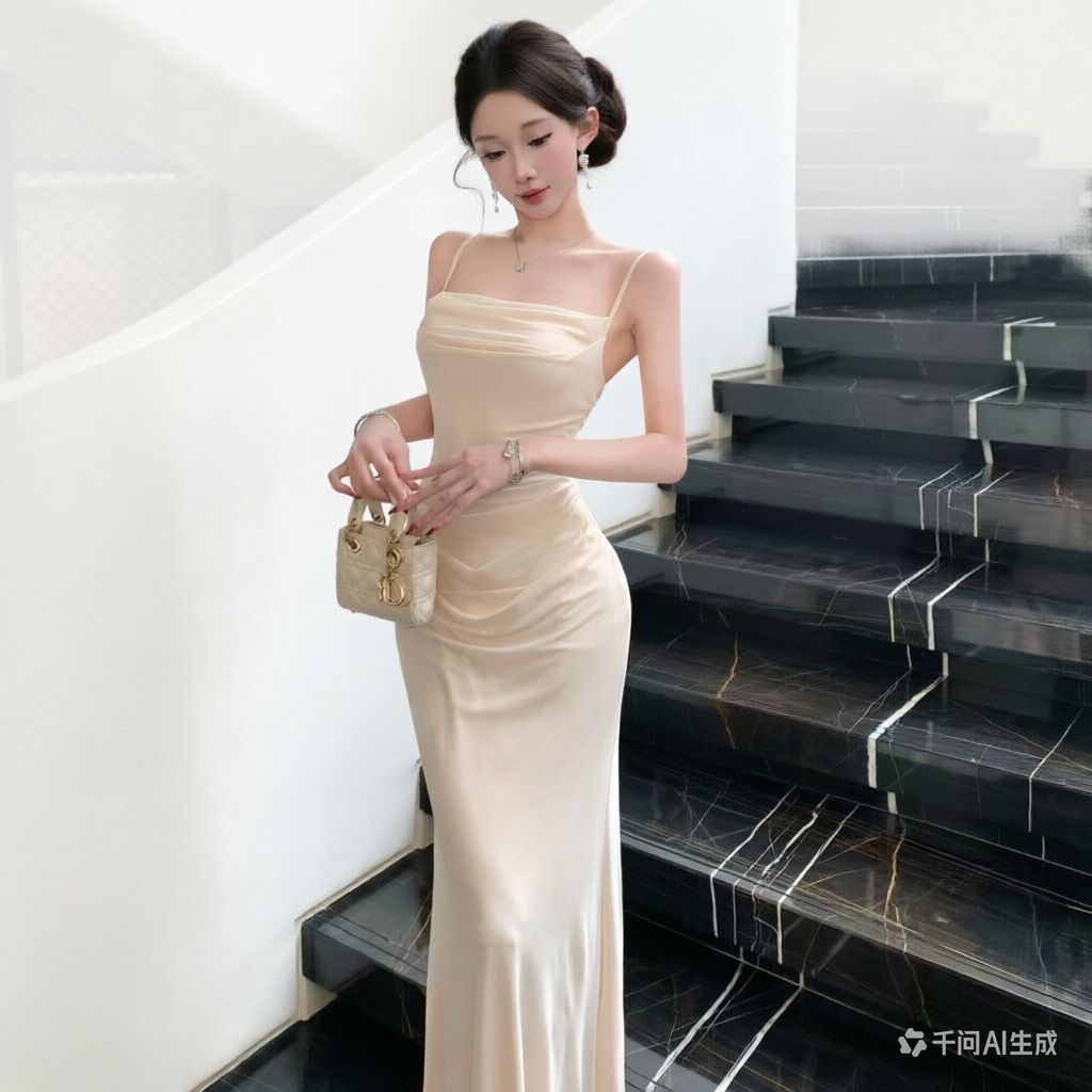 Chic Beige mesh Slip Dress Ele - Formal Wear For Women Xl recension och pris