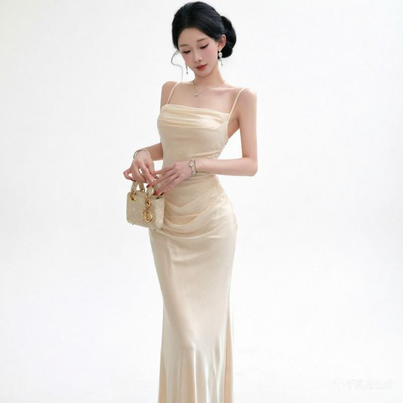 Chic Beige mesh Slip Dress Ele - Formal Wear For Women Xl recension och pris