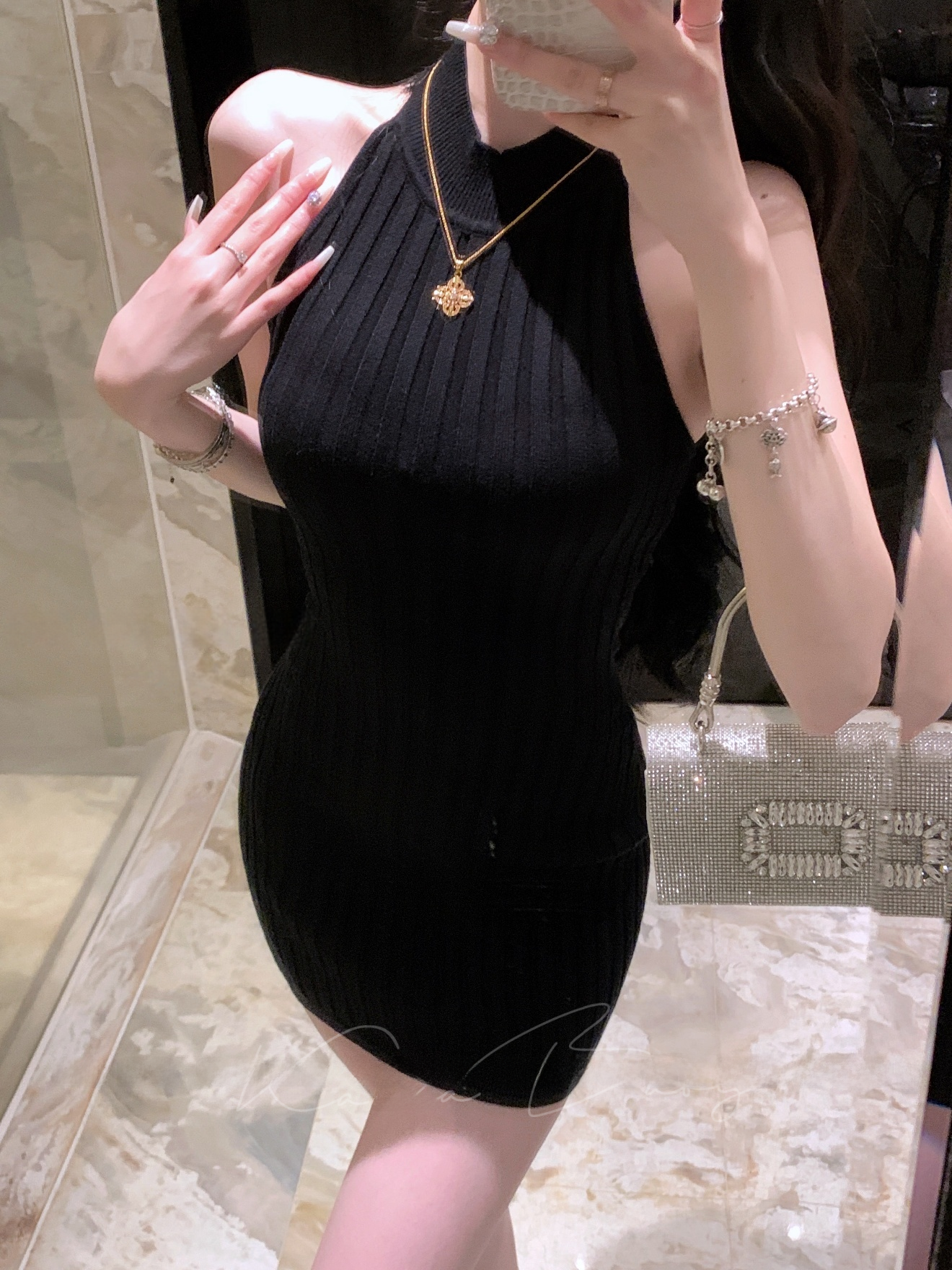 French Style Knitted Sexy Neck - Women Formal Wear With Skirt recension och pris