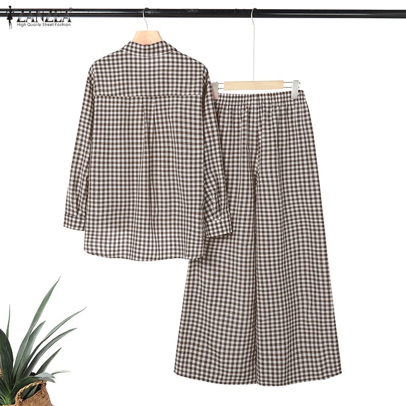 ZANZEA Women's Gingham Pant Su - Women'S Formal Wear Blouse recension och pris