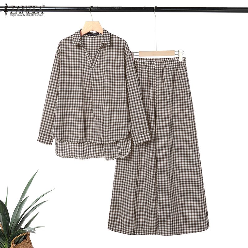 ZANZEA Women's Gingham Pant Su - Women'S Formal Wear Blouse recension och pris