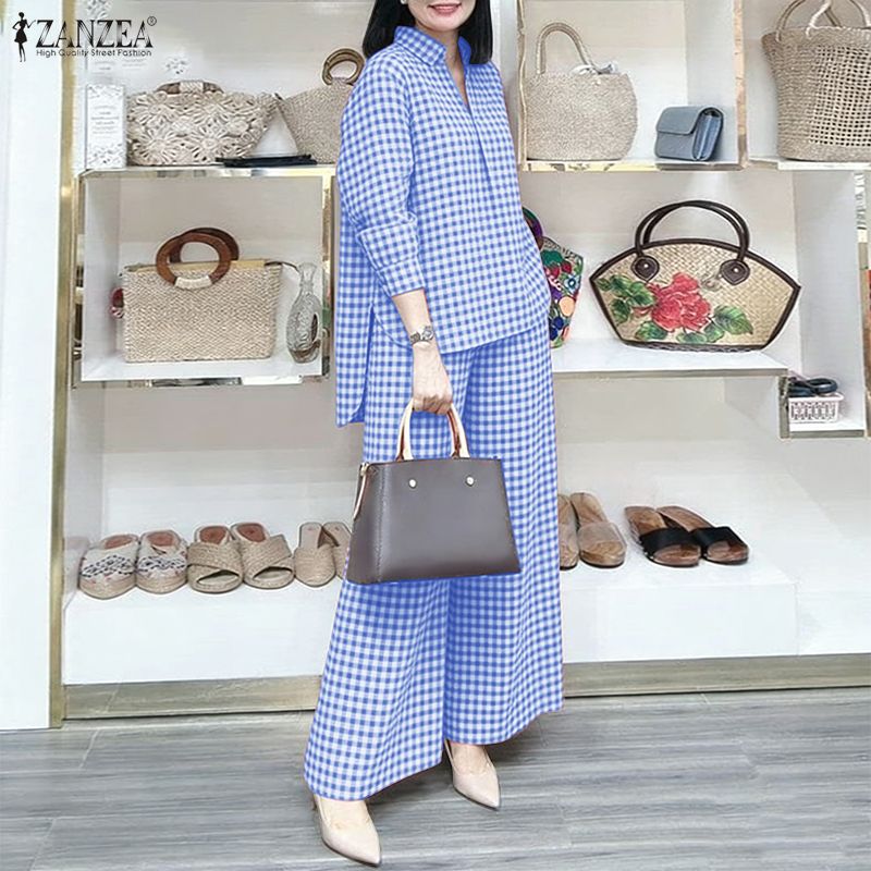 ZANZEA Women's Gingham Pant Su - Women'S Formal Wear Blouse recension och pris