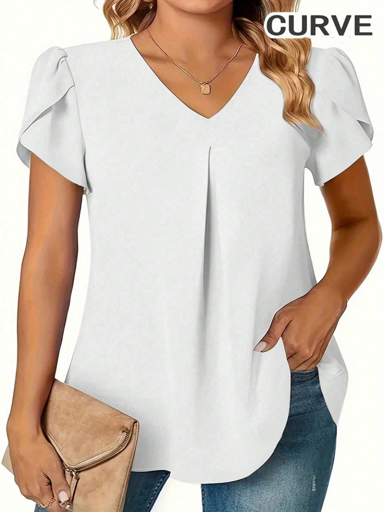 Plus Size 0XL-5XL Women V-neck - Women'S Formal Wear Blouse recension och pris