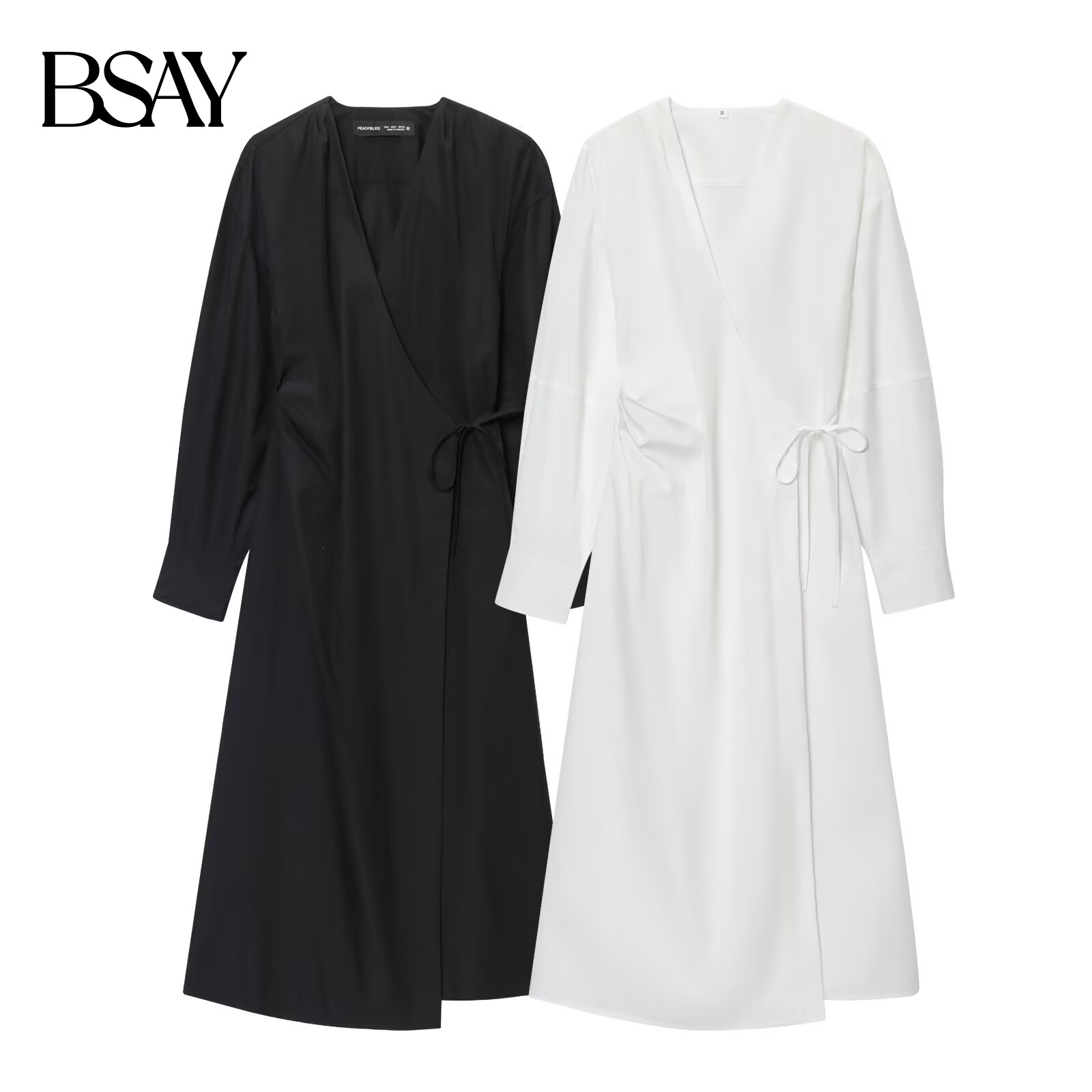 BSAY casual big shirt dresses  - Wrap Dress Work recension och pris