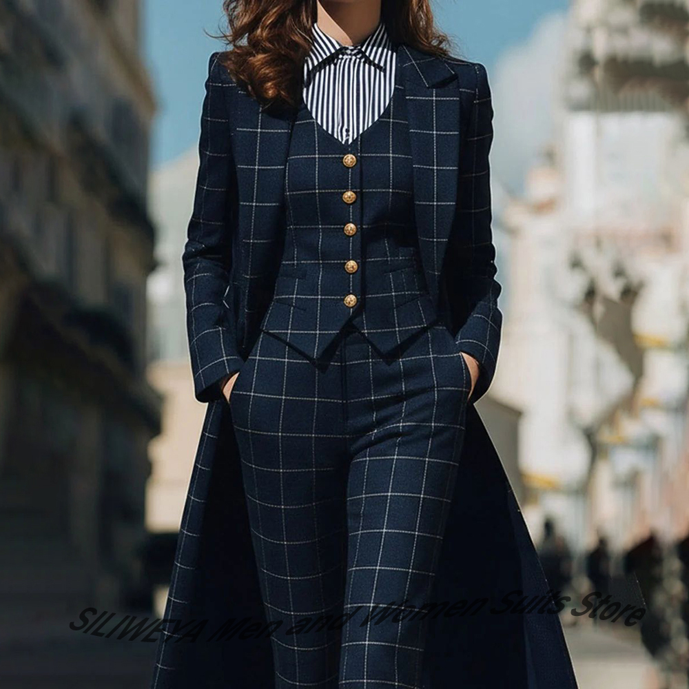 Sophisticated Navy Blue Women' - Women Formal Wear Blazer Set recension och pris