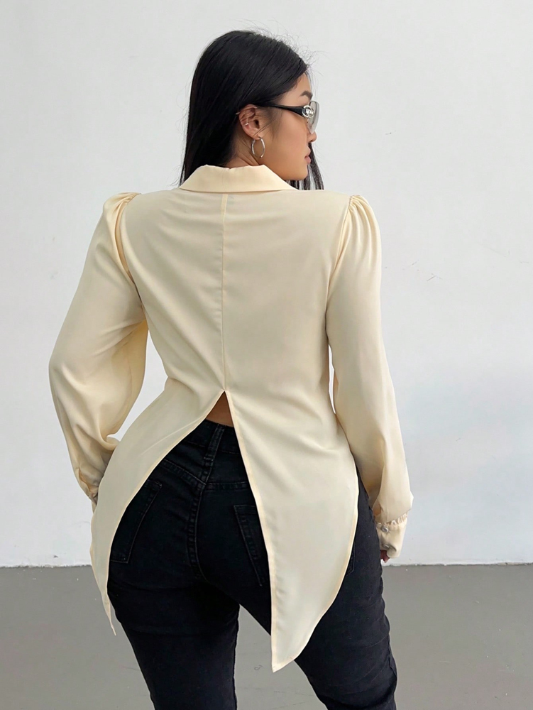 Plus Size Curvy Women Cream Sa - Women'S Formal Wear Blouse recension och pris