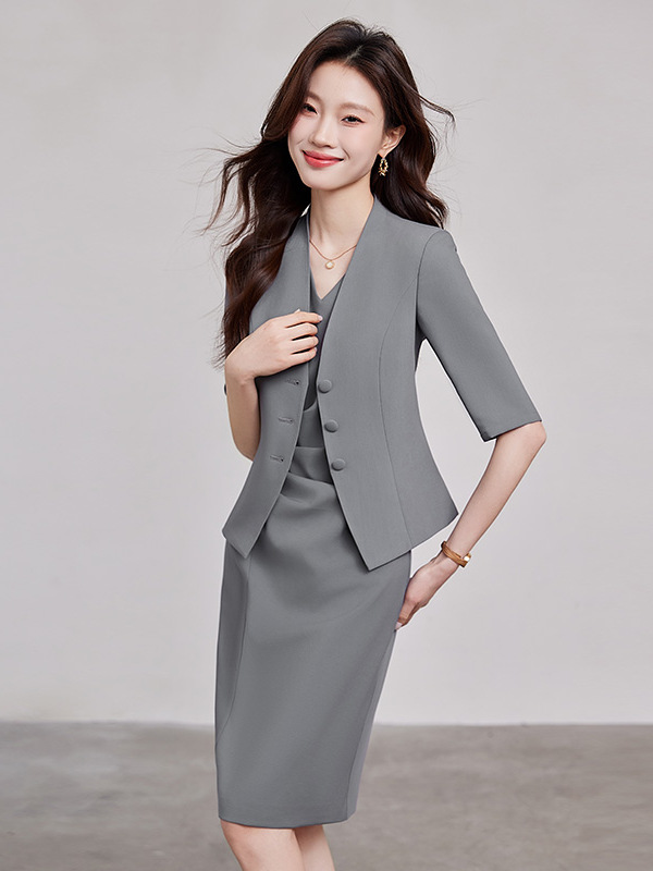 Professional Work Uniform Suit - Wrap Dress Work recension och pris