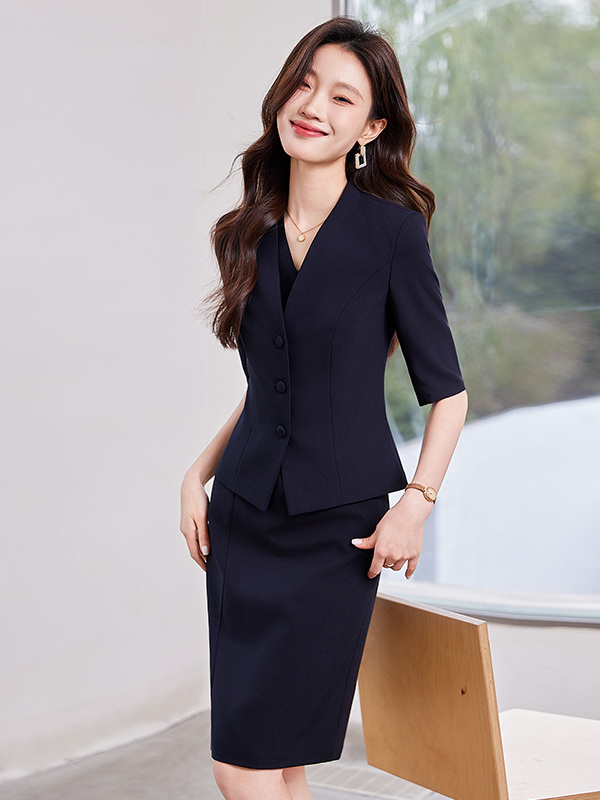 Professional Work Uniform Suit - Wrap Dress Work recension och pris
