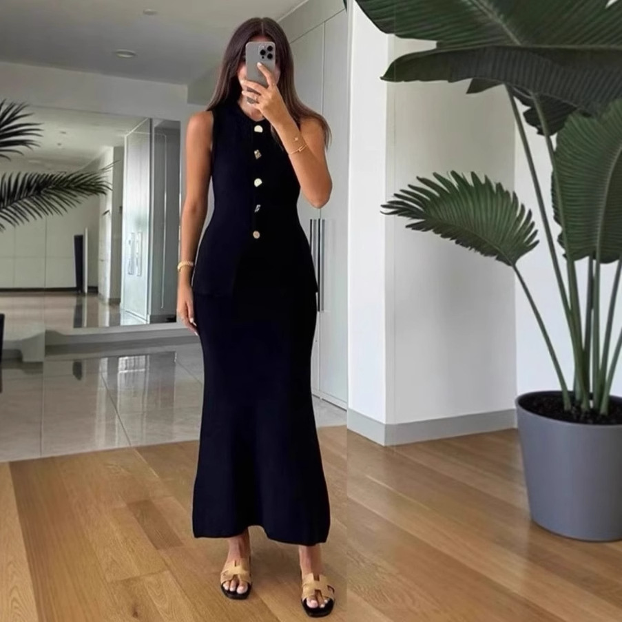 Round-neck Single-breasted Sle - Women Formal Wear With Skirt recension och pris