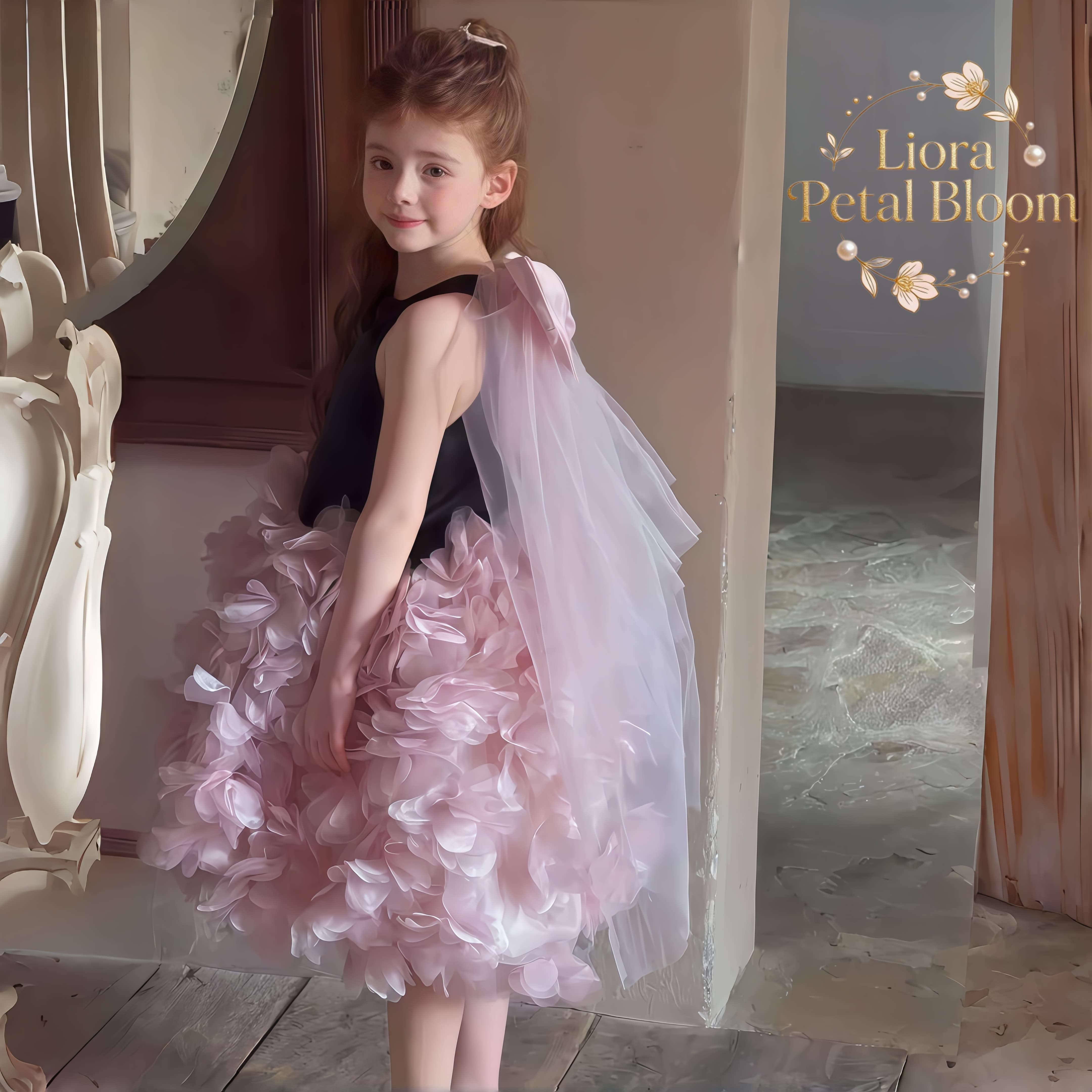 Girls' Black Floral Tulle Dres - Women'S Formal Wear For Girls recension och pris