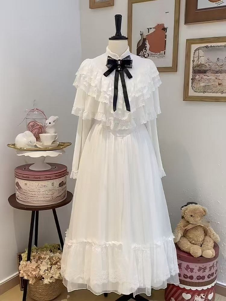 Japanese Short Sleeve Bow Lace - Women'S Elegant Formal Wear recension och pris