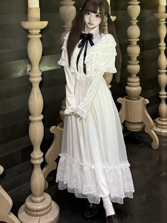 Japanese Short Sleeve Bow Lace - Women'S Elegant Formal Wear recension och pris