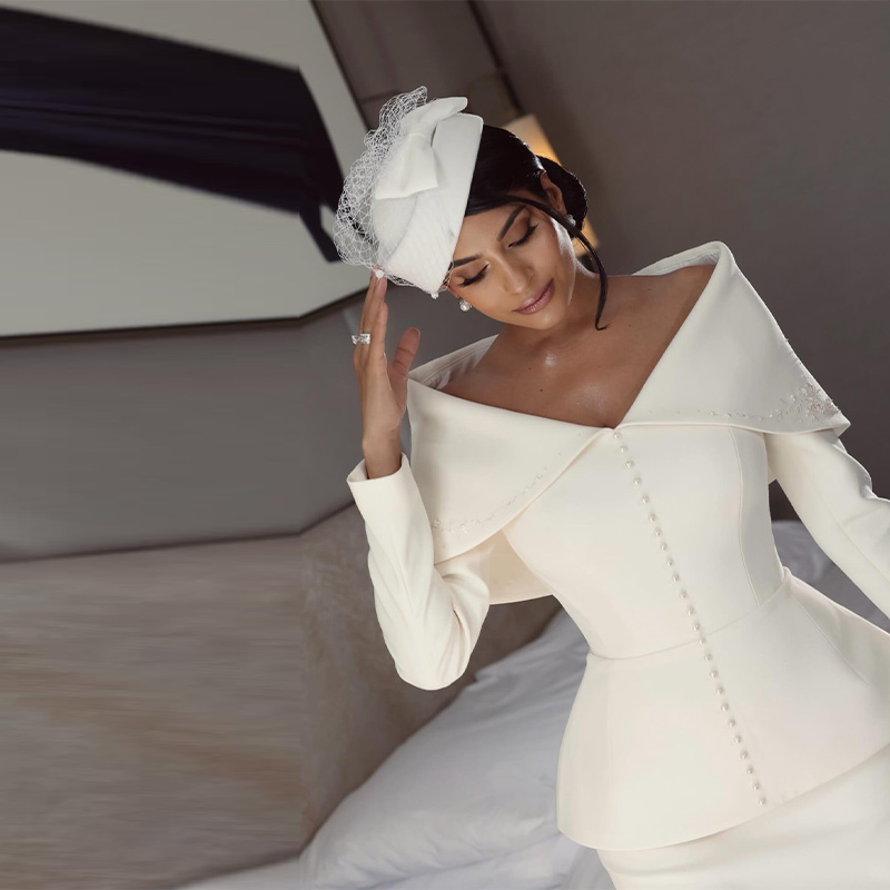 Elegant French White Peplum Tw - Women'S Elegant Formal Wear recension och pris