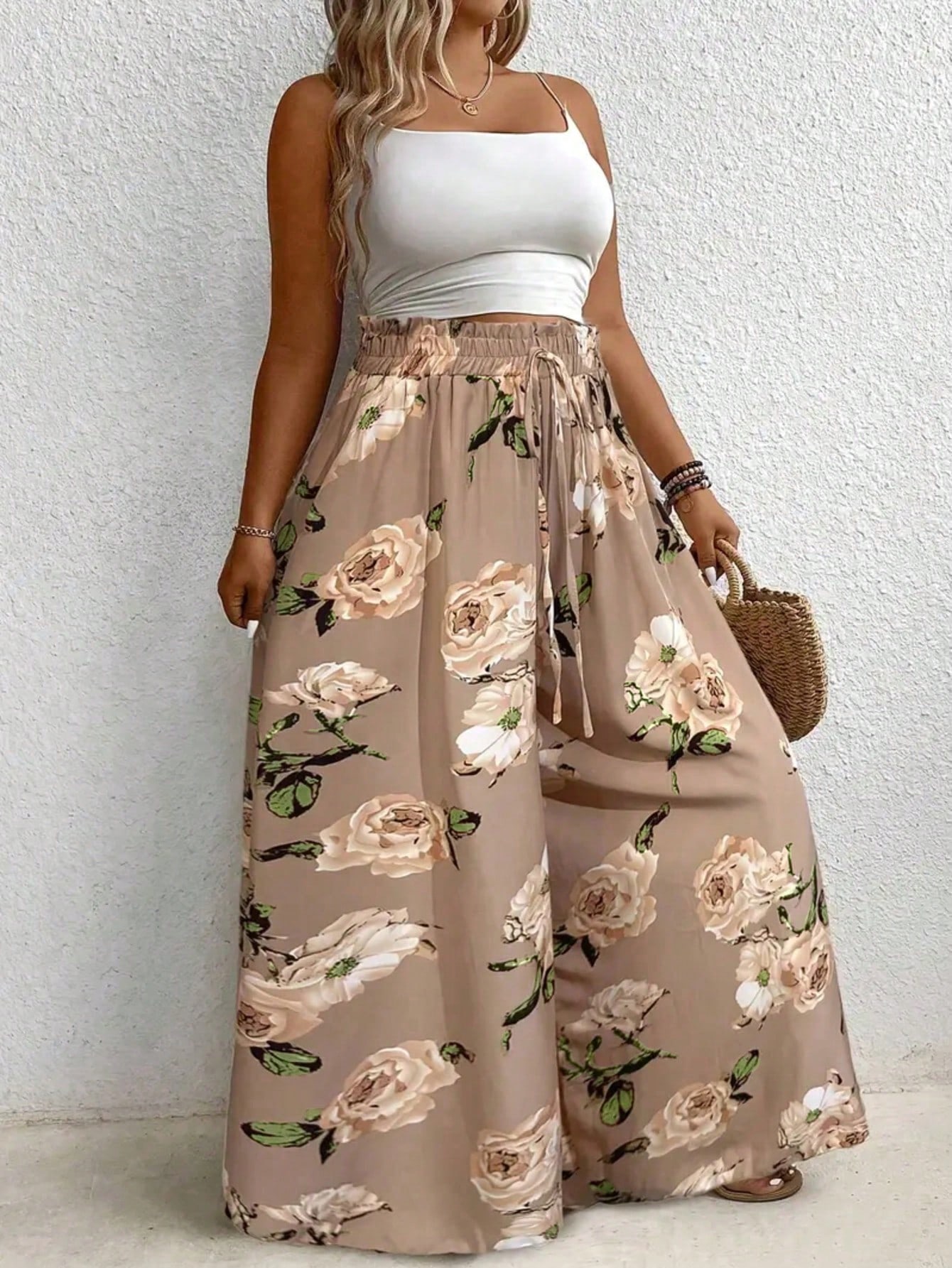 plus Size Printed Wide Leg Pan - Formal Wear For Women Xl recension och pris