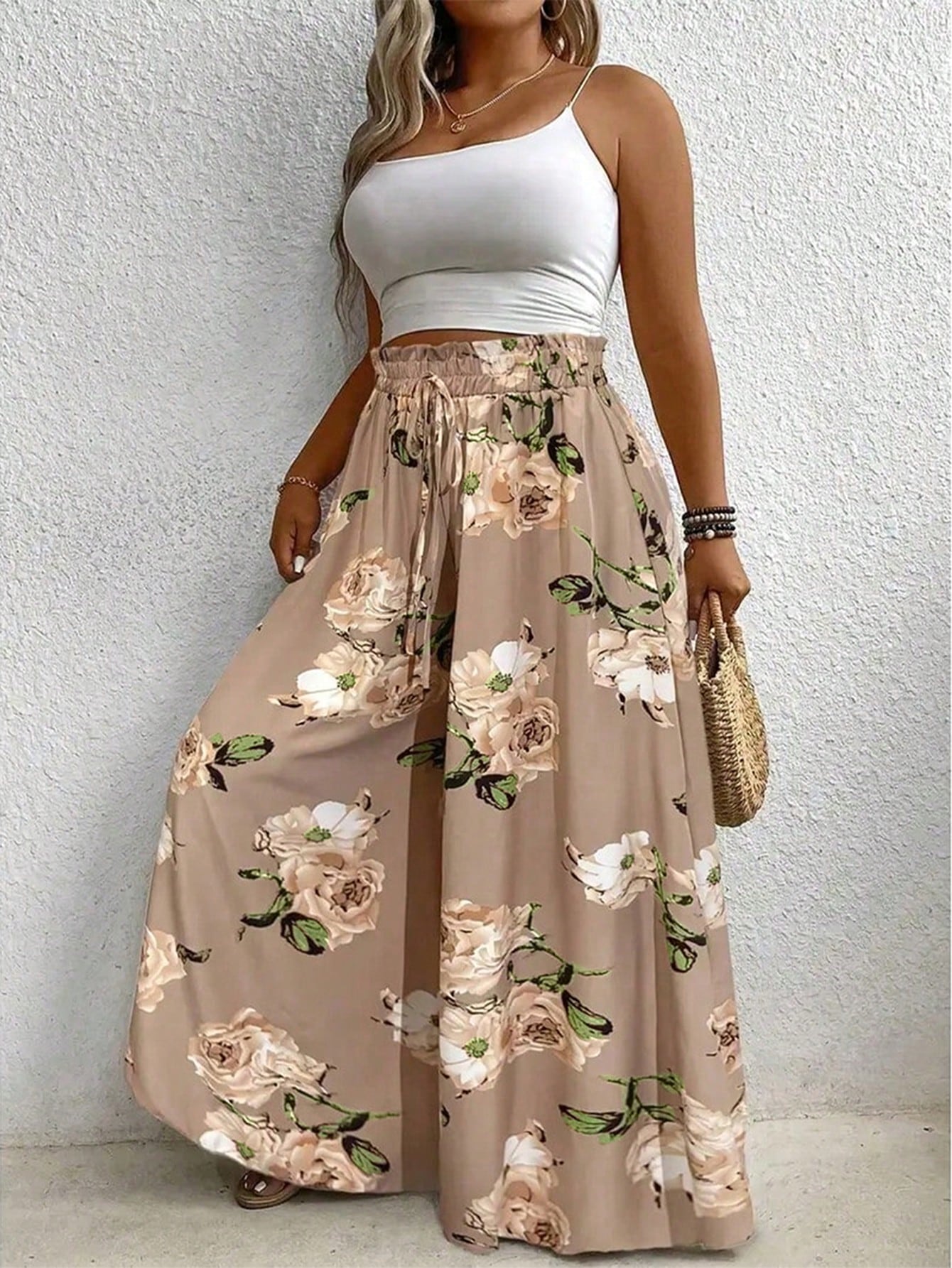 plus Size Printed Wide Leg Pan - Formal Wear For Women Xl recension och pris