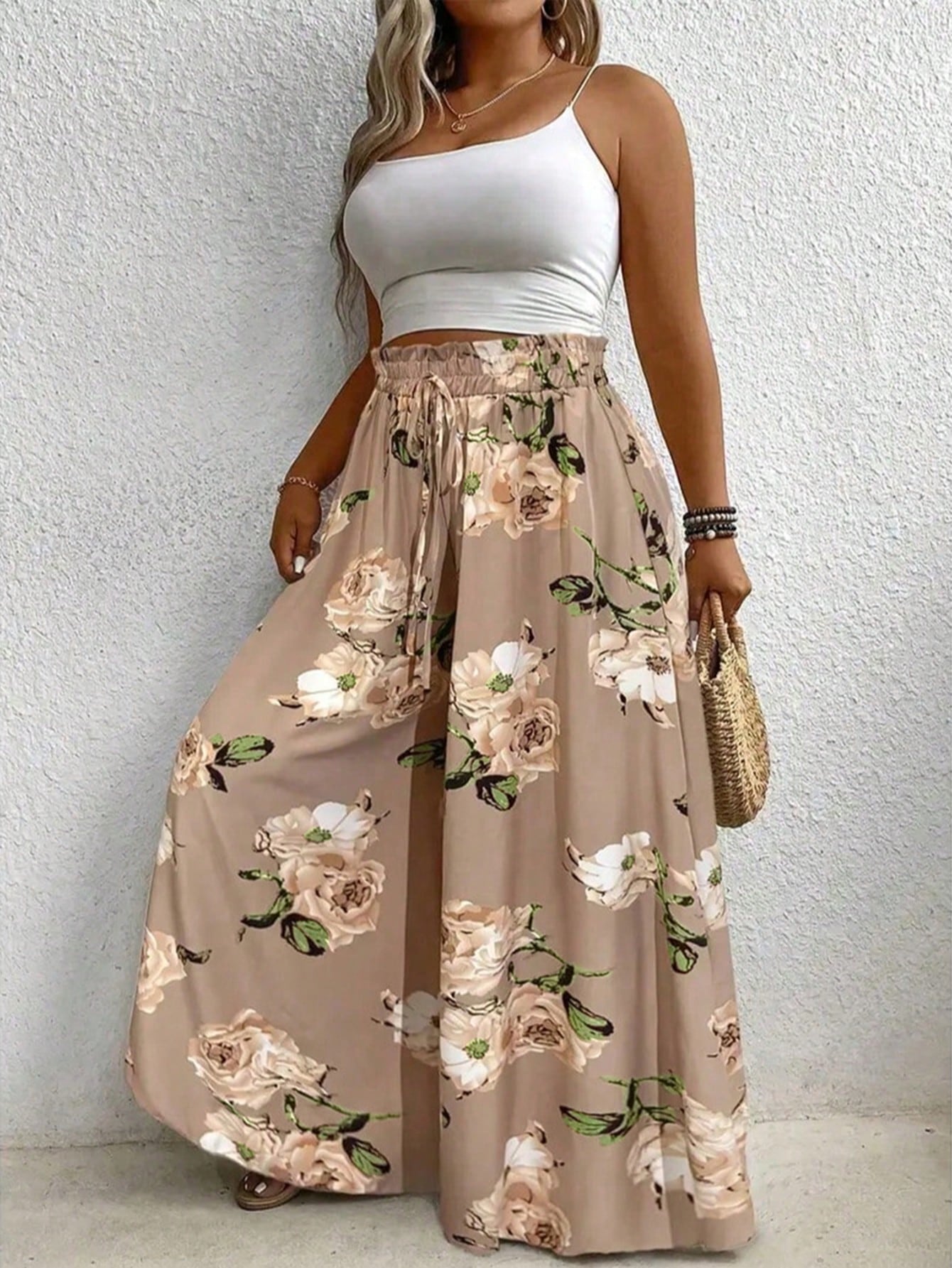 plus Size Printed Wide Leg Pan - Formal Wear For Women Xl recension och pris