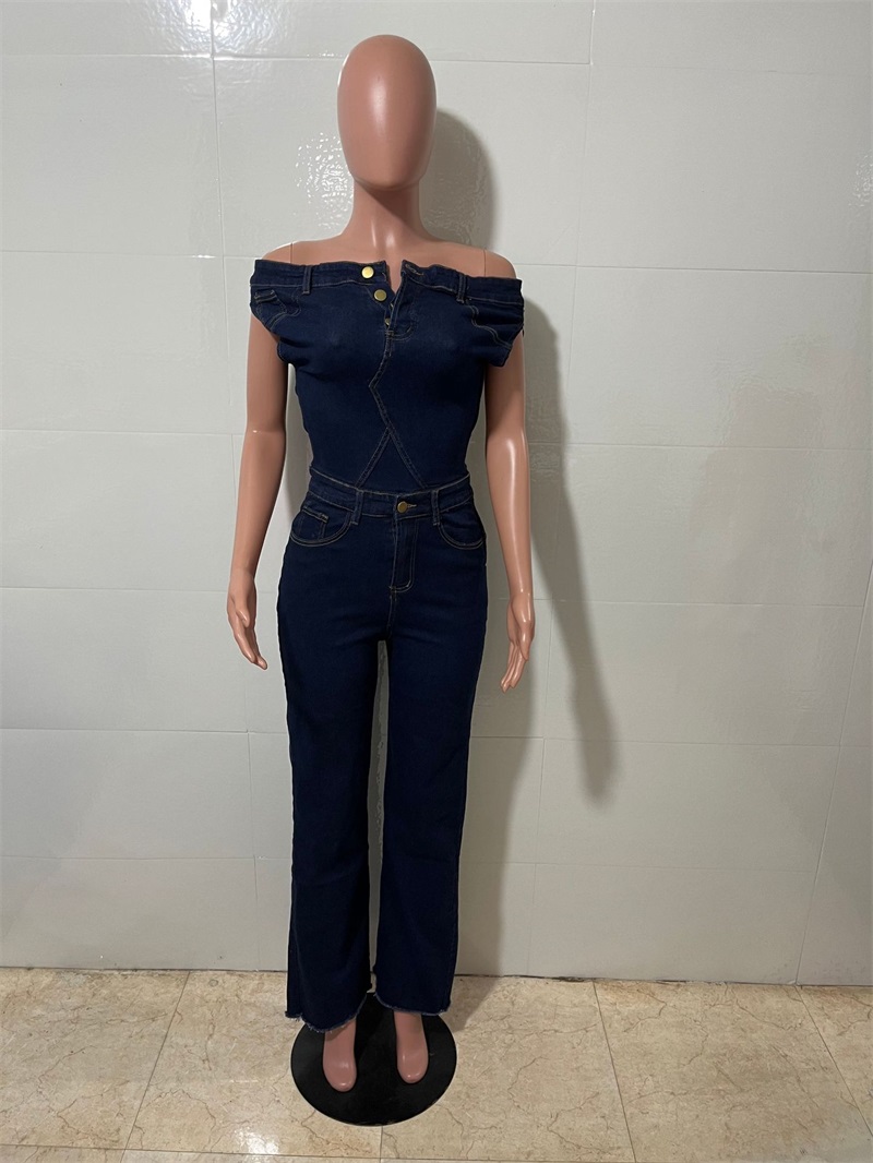 Blue Denim Women Jumpsuit Sexy - Women'S Formal Wear Jumpsuit recension och pris