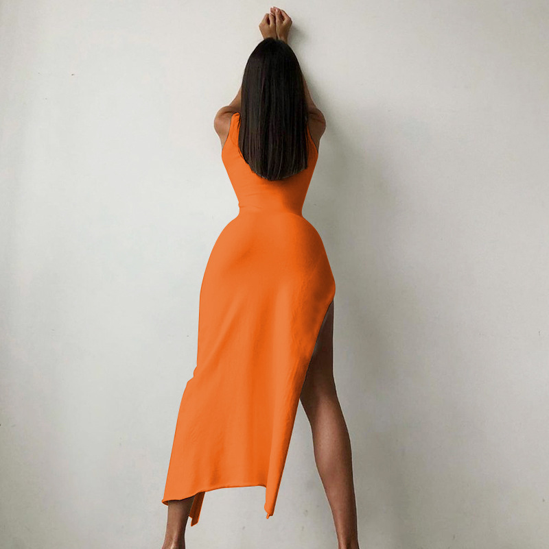Y2k Sleeveless Orange Midi Wom - Formal Wear For Women Xl recension och pris
