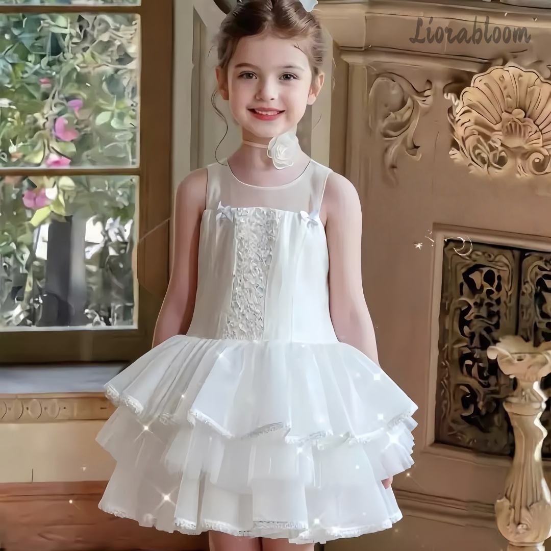 Girls' White Embroidered Forma - Women'S Formal Wear For Girls recension och pris