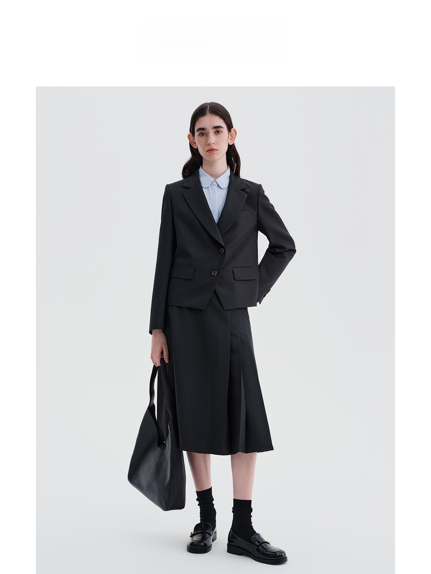 Deep Grey Suit Jacket And Half - Women Formal Wear For Interview recension och pris