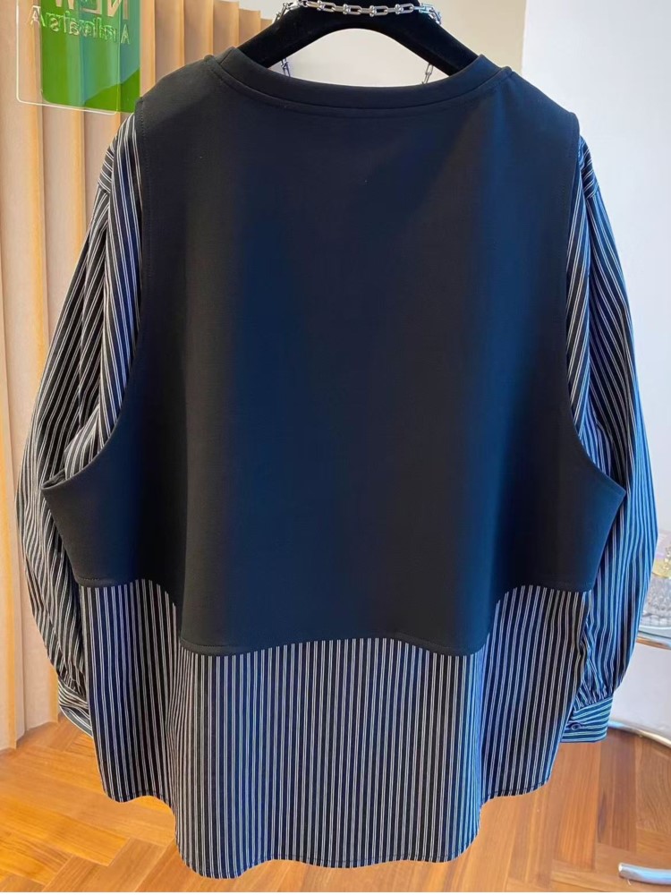 Autumn Patchwork Fake Two Piec - Women'S Formal Wear Blouse recension och pris