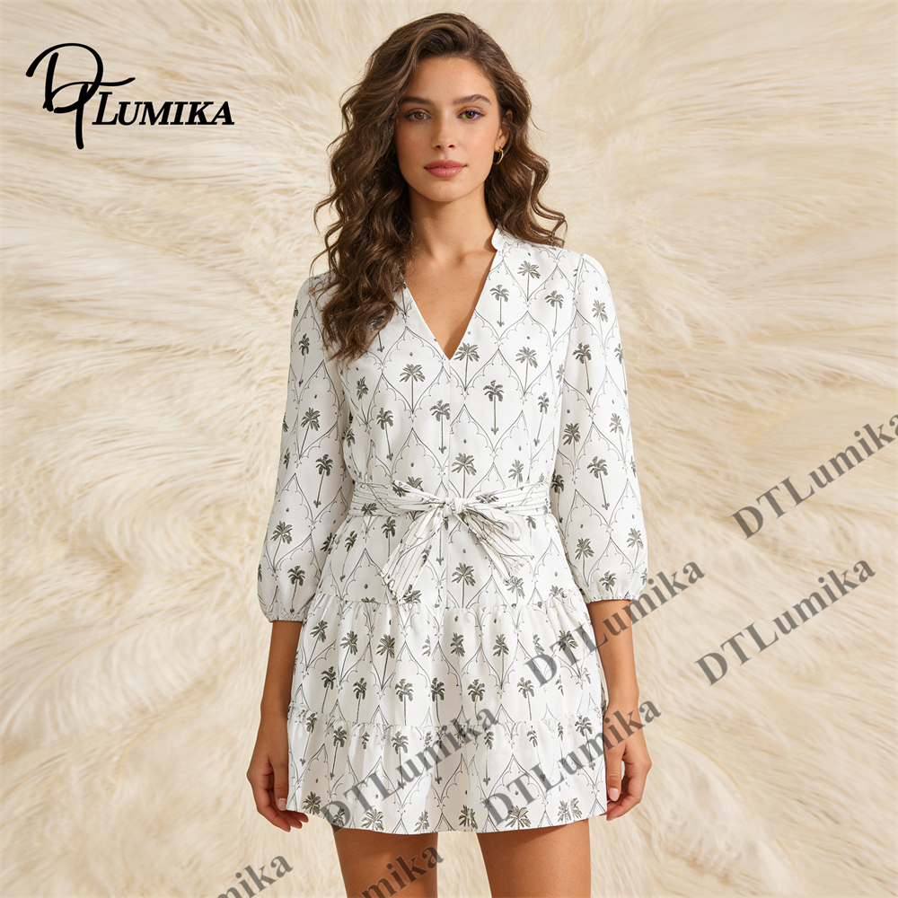 DTLumika Palm Tree Print Wrap  - Women'S Formal Resort Wear recension och pris
