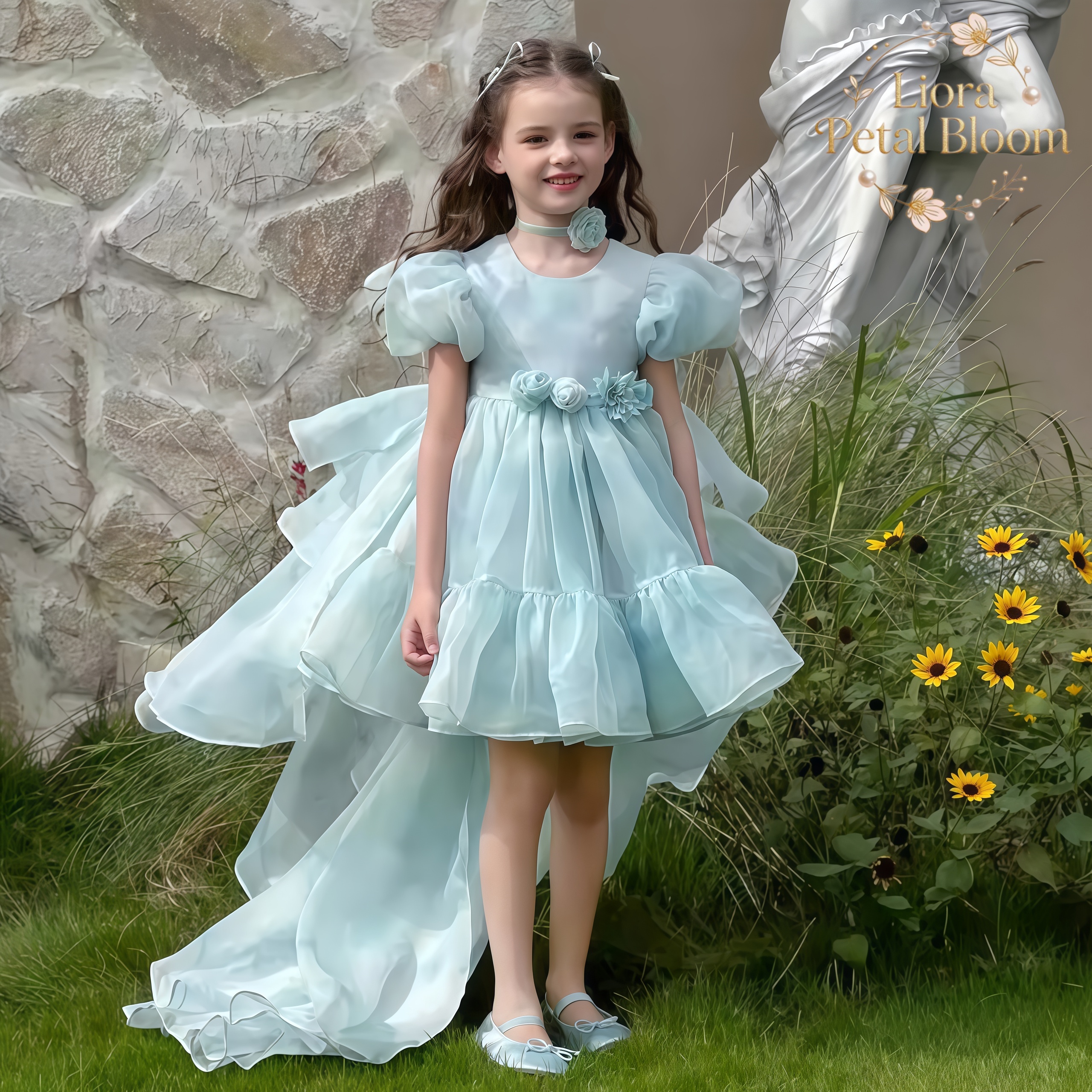Blue Tulle Gown  Girls' Bow Pa - Women'S Formal Wear For Girls recension och pris