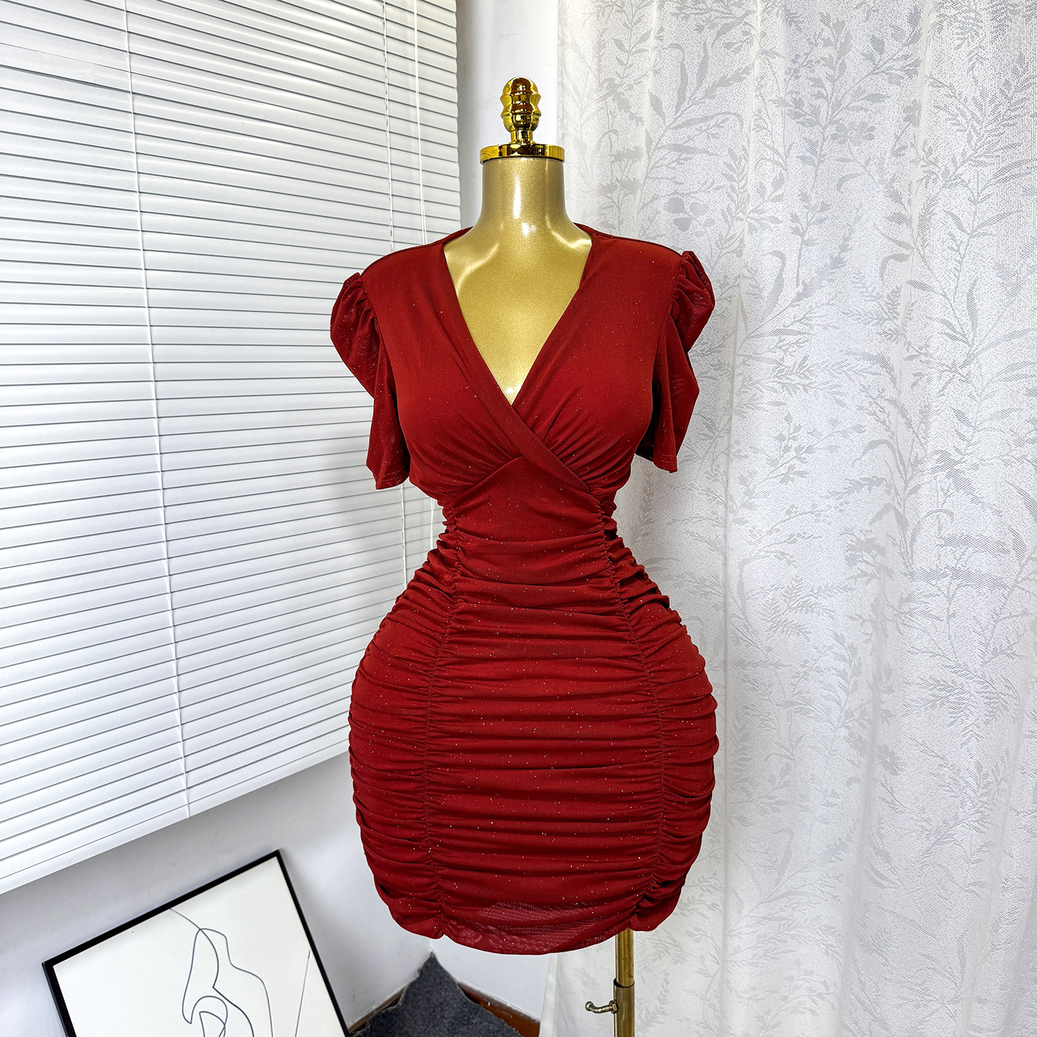 Short Dress Women Sexy Dresses - Wrap Dress Work recension och pris